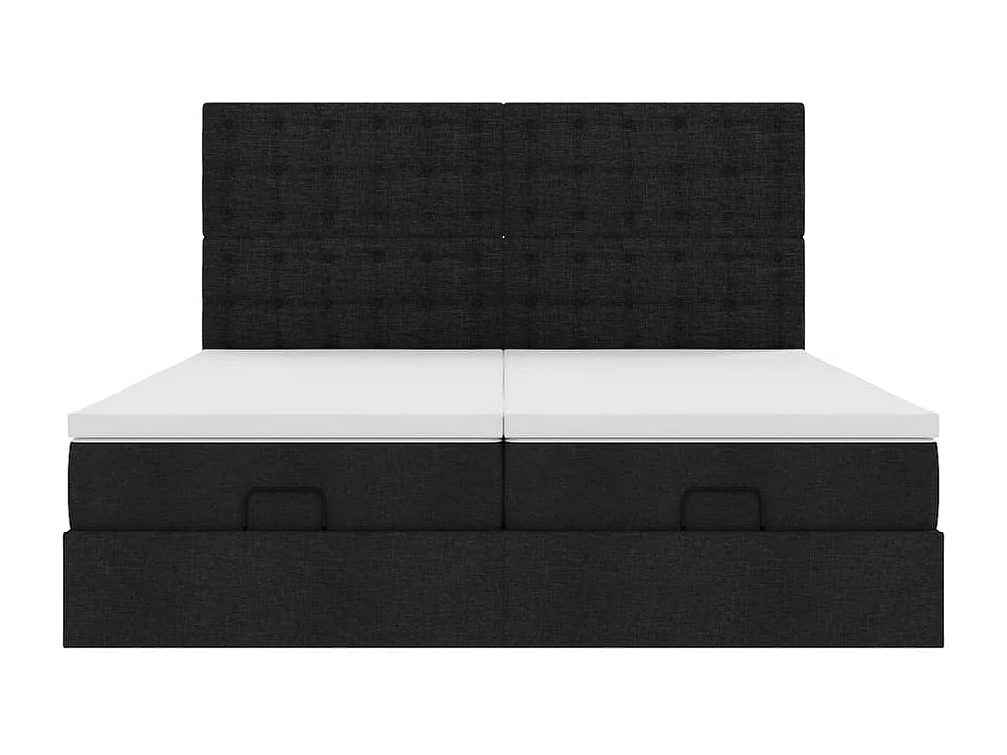Ottoman bed met matrassen 160x200cm stof zwart
