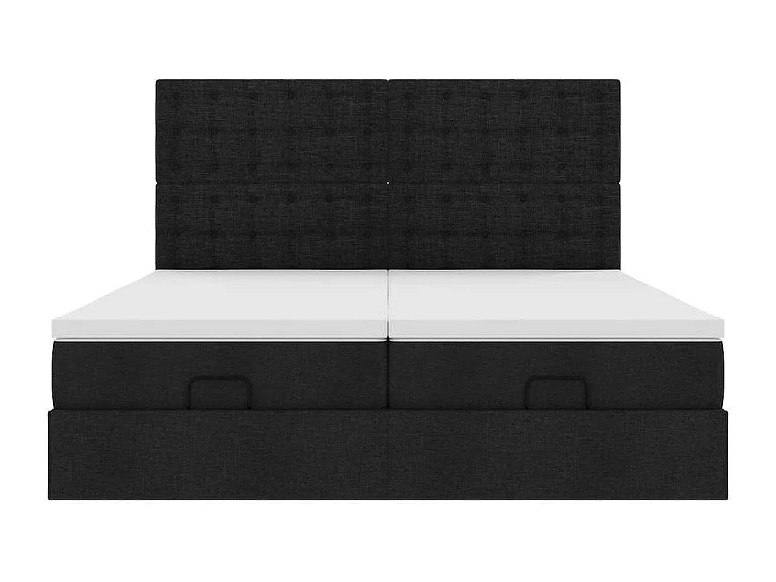Ottoman bed met matrassen 160x200cm stof zwart