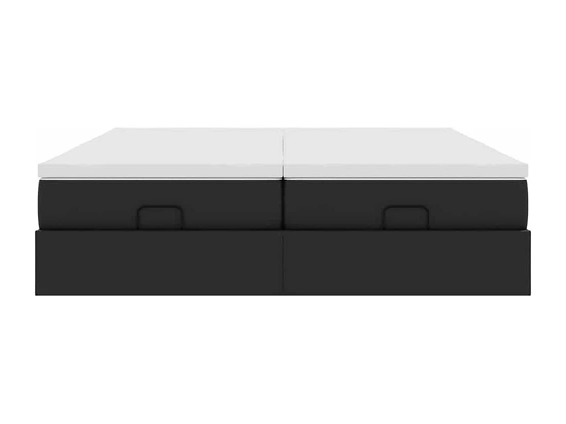 Cadre de lit ottoman avec matelas noir 180x200 cm similicuir