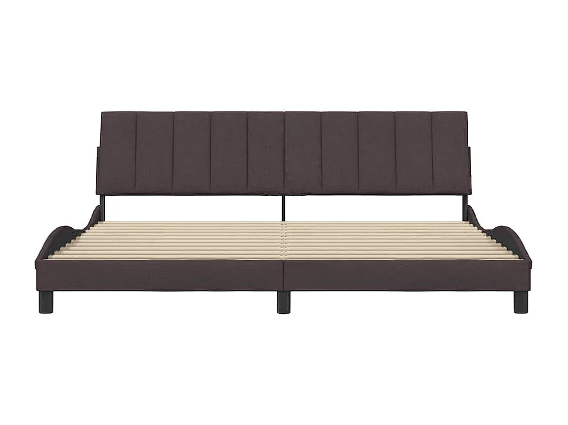 Cadre de lit sans matelas marron foncé 200x200 cm tissu