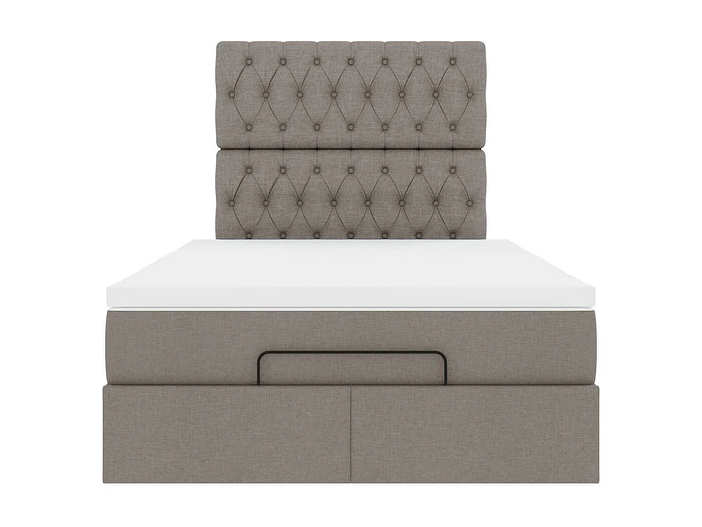 Estructura de cama otomana colchón tela gris pardo 120x200cm