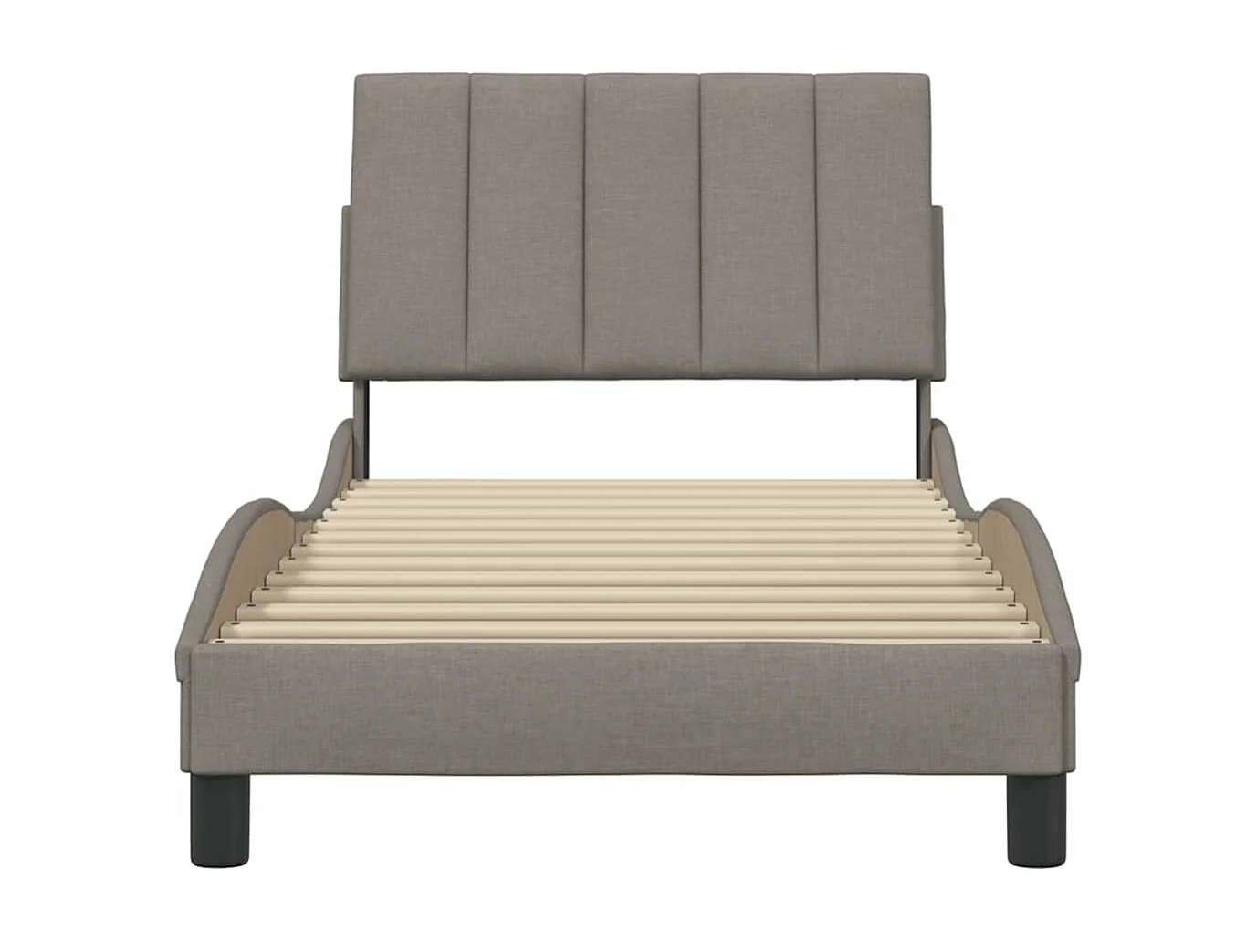 Estrutura de cama sem colchão 90x190 cm tecido cinzento