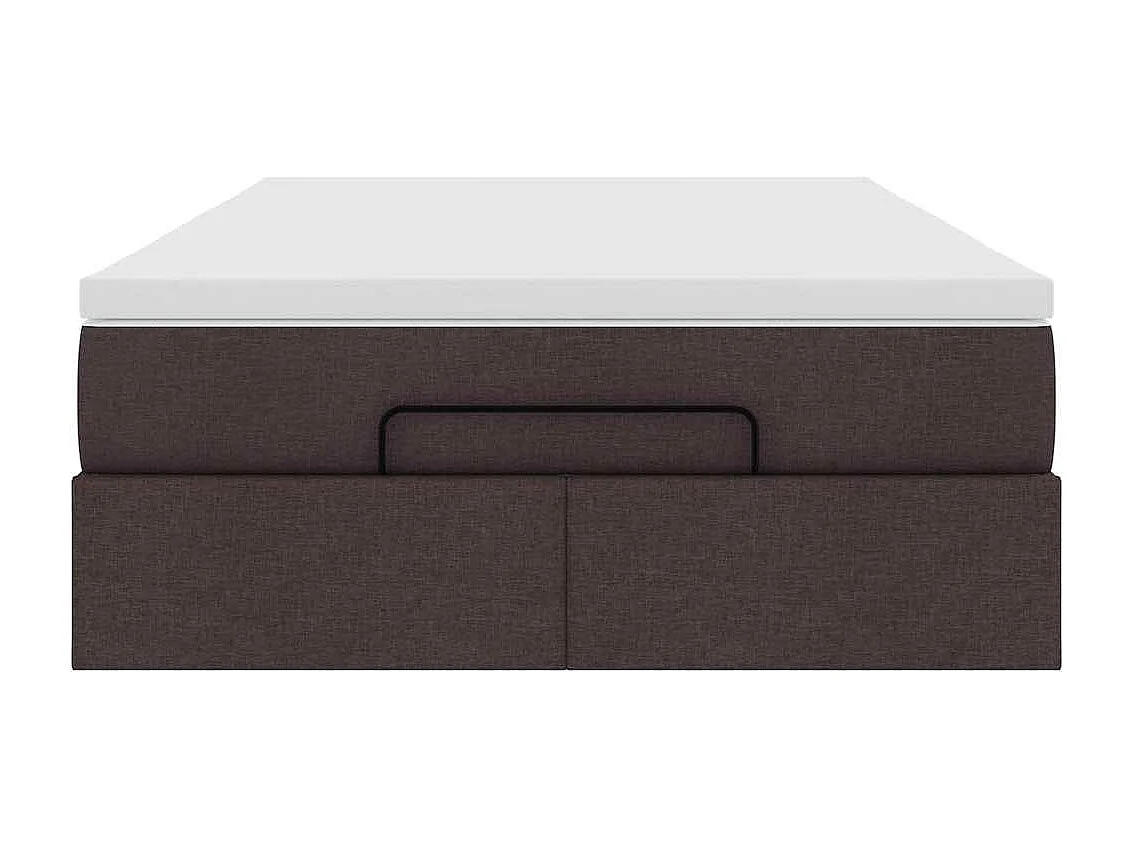 Estrutura de cama otomana com colchão 120x190cm castanho escuro