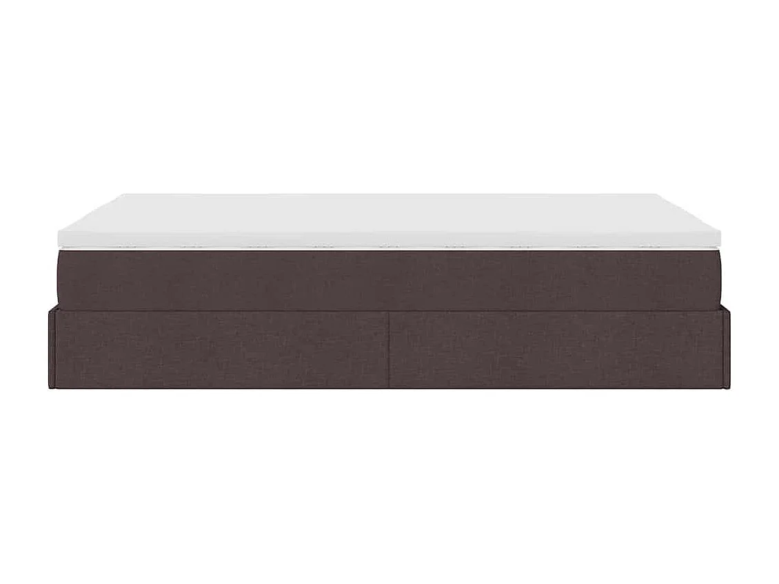 Estructura de cama otomana colchón tela marrón oscuro 120x190cm