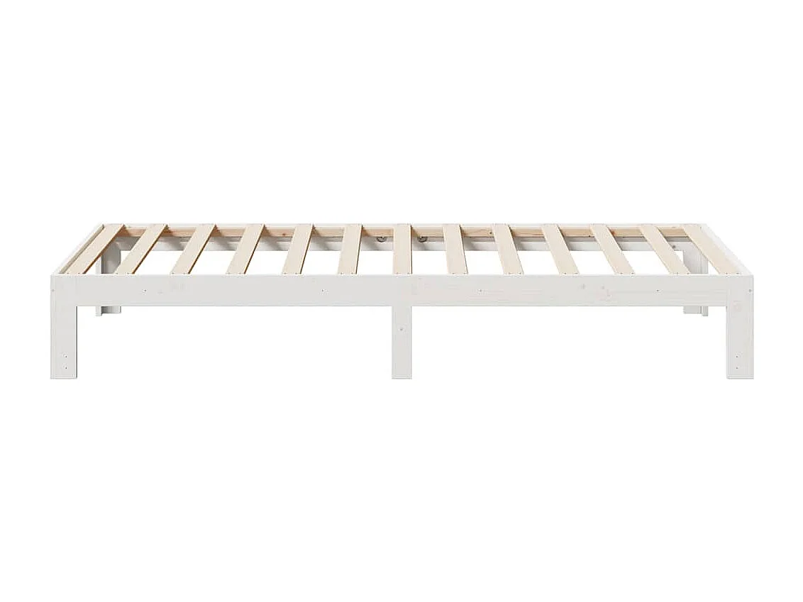 Cadre de lit sans matelas blanc 90x200 cm bois de pin massif