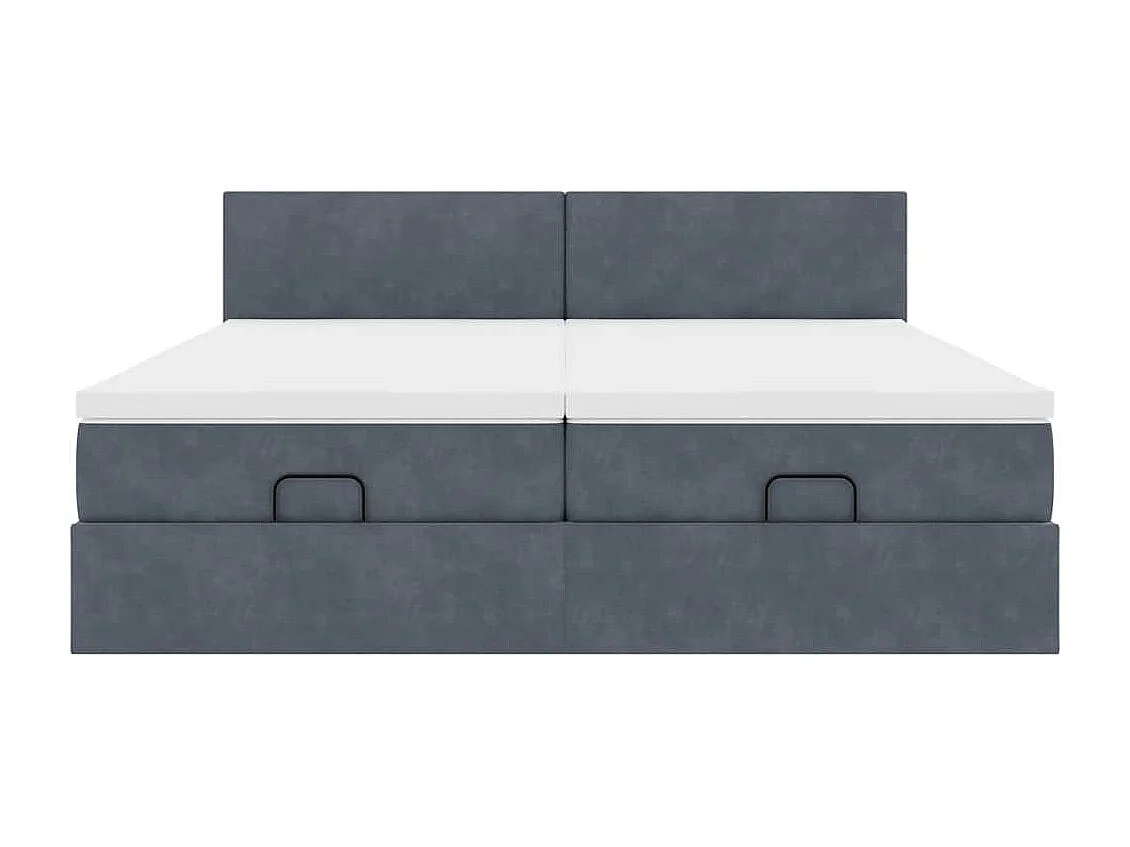 Ottoman bed met matrassen 180x200cm fluweel donkergrijs