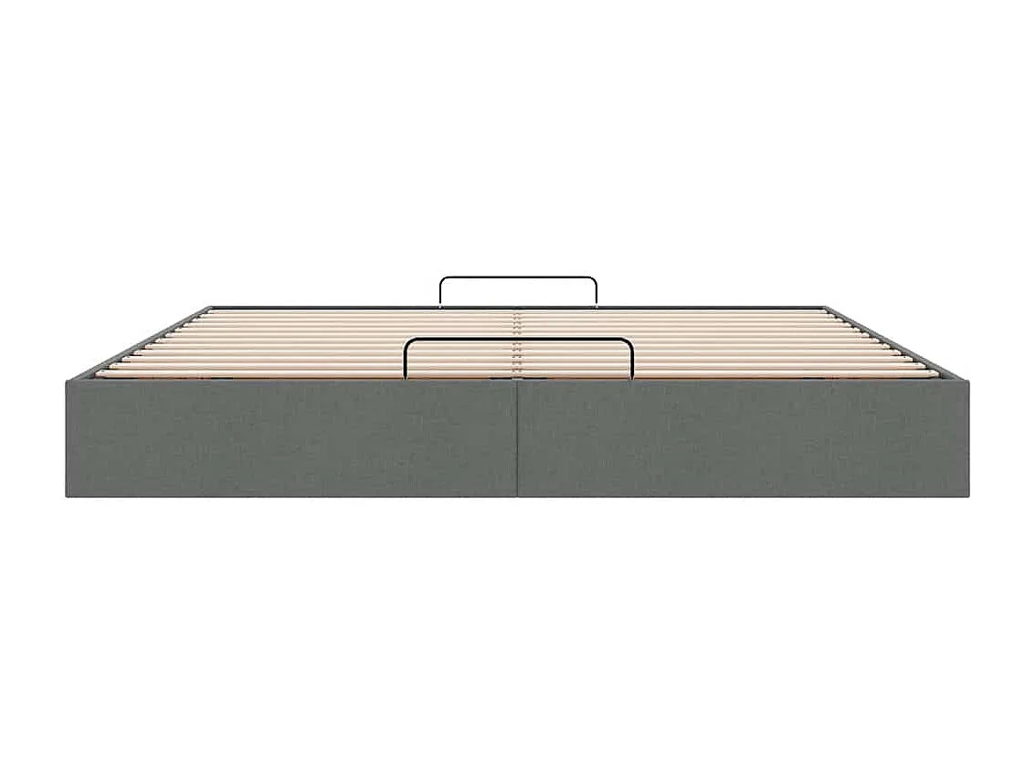 Cadre de lit ottoman sans matelas gris foncé 200x200 cm tissu