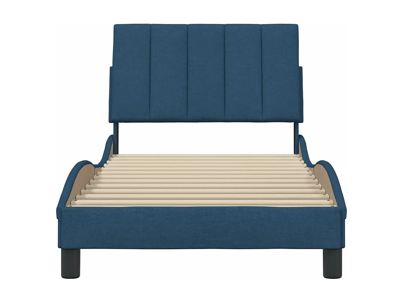 Cadre de lit sans matelas bleu 90x190 cm tissu