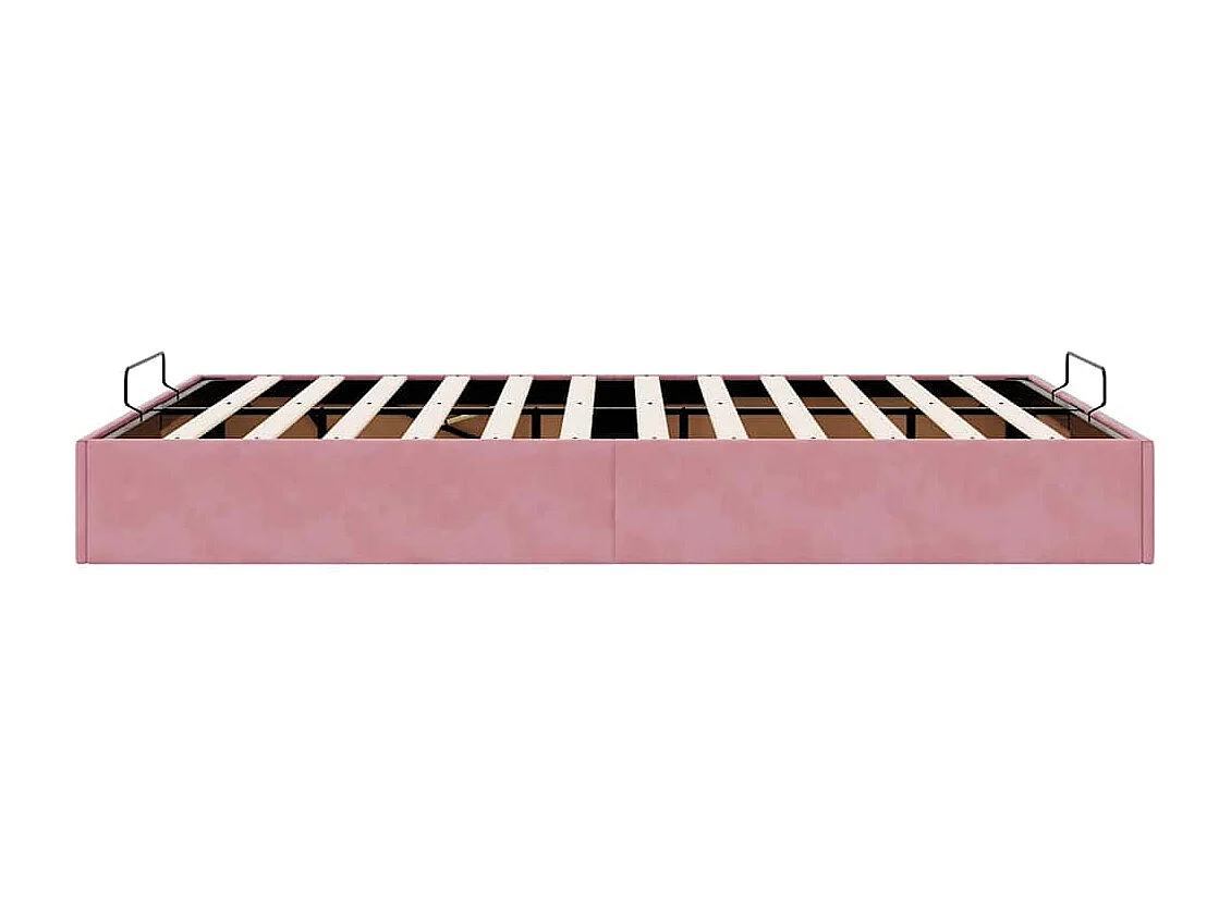Cadre de lit ottoman sans matelas rose 140x190 cm velours