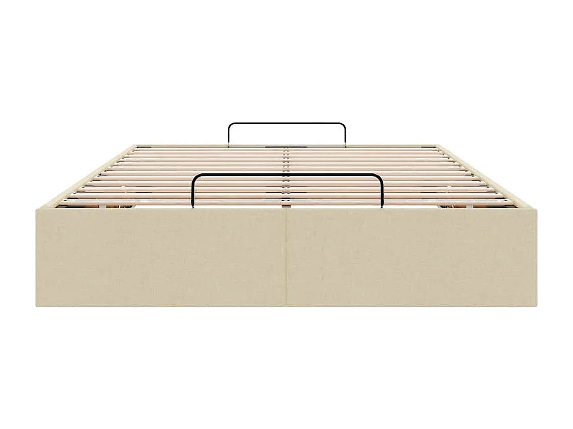 Estructura de cama otomana sin colchón tela crema 120x190 cm
