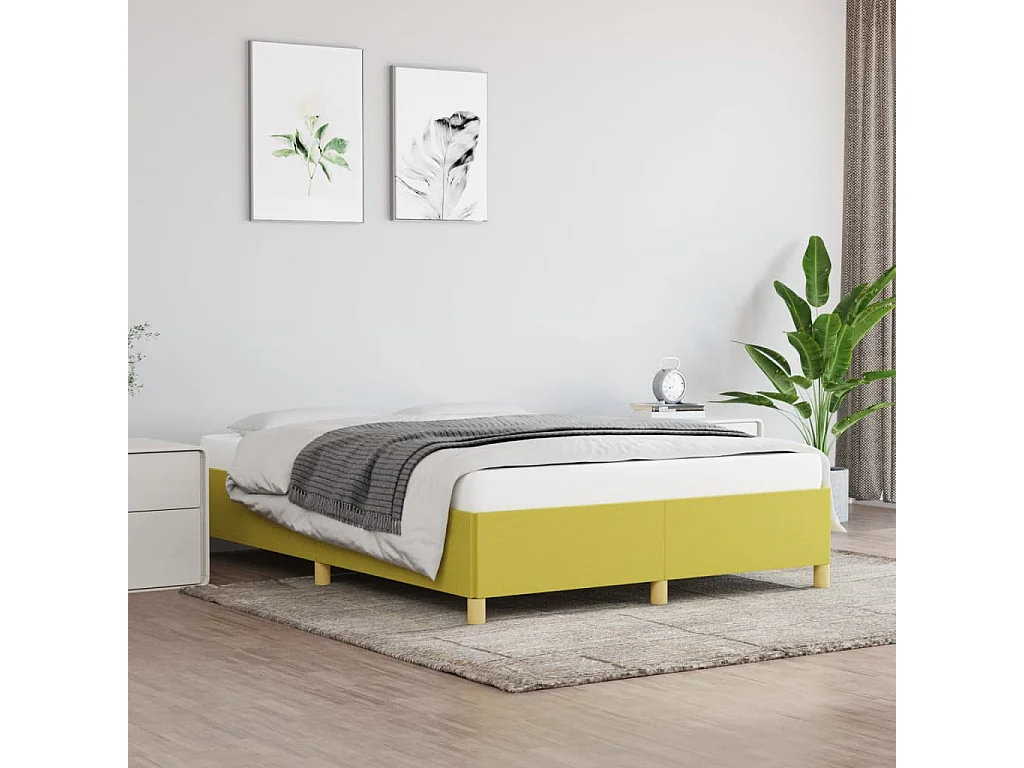 Cadre de lit Vert 140 x 200 cm Tissu