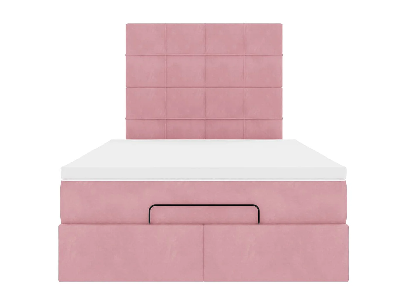 Cadre de lit ottoman avec matelas rose 120x200 cm velours