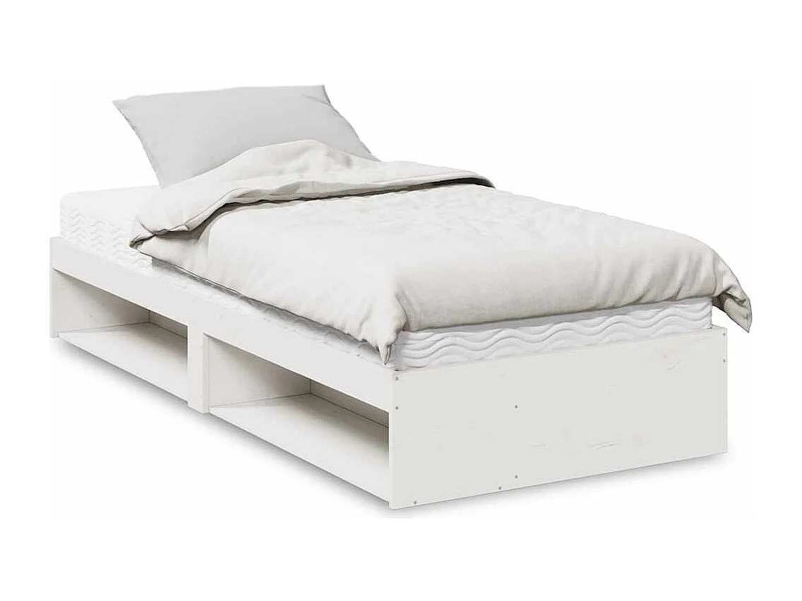 Lit de jour avec matelas blanc 80x200 cm bois de pin massif