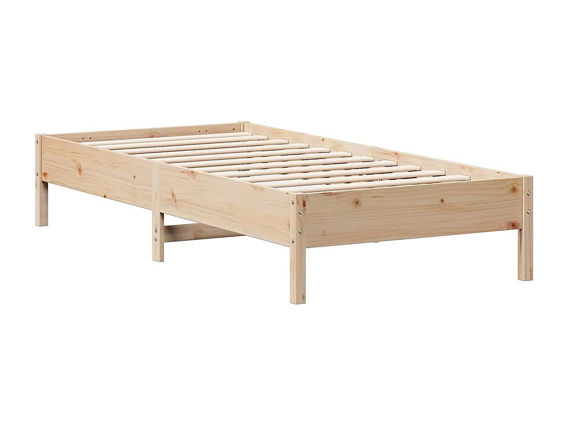 Cama com estante sem colchão 75x190 cm pinho maciço