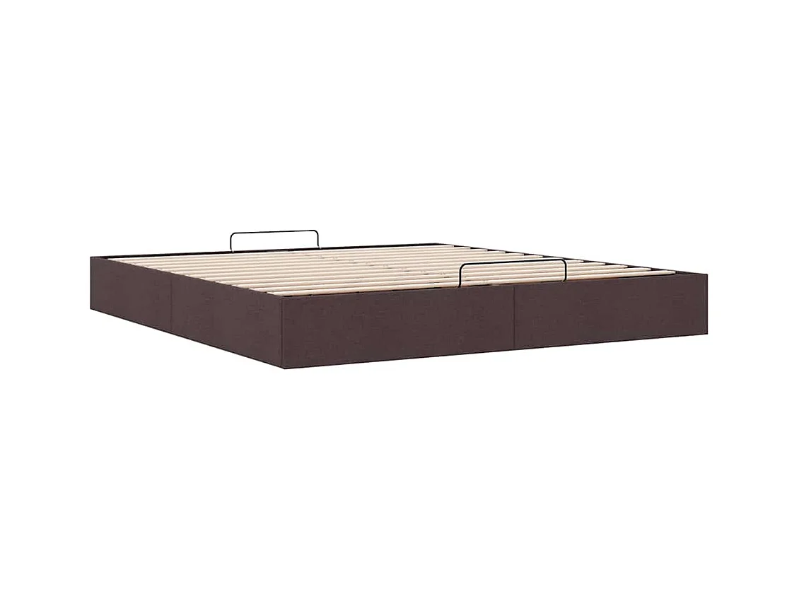 Cadre de lit ottoman sans matelas marron foncé 180x200 cm tissu