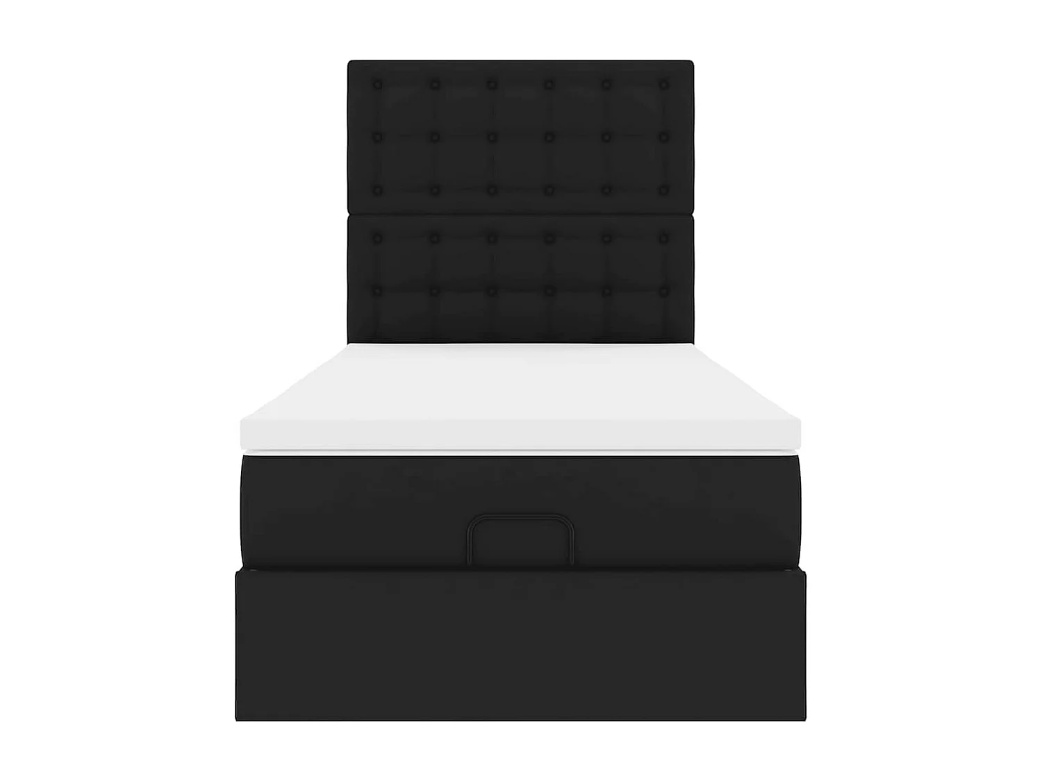 Cadre de lit ottoman avec matelas noir 90x190 cm similicuir