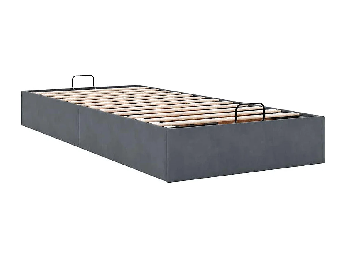 Estrutura de cama otomana sem colchão 100x200cm cinzento escuro
