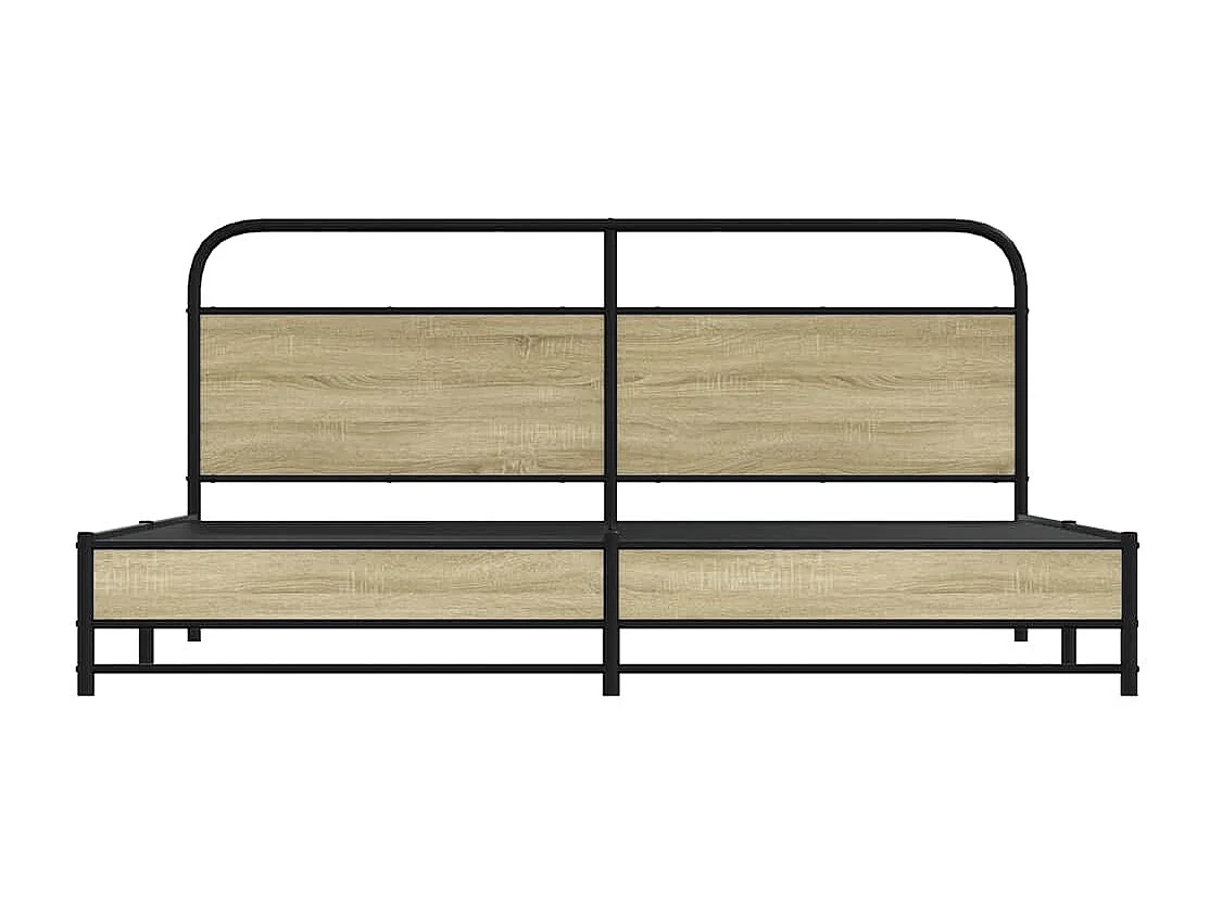 Cadre de lit en métal sans matelas chêne sonoma 193x203 cm