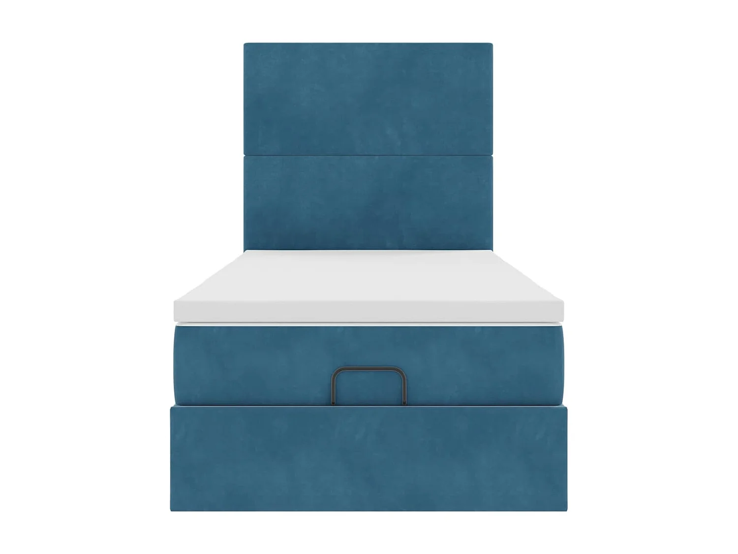 Ottoman bed met matrassen 100x200cm fluweel donkerblauw