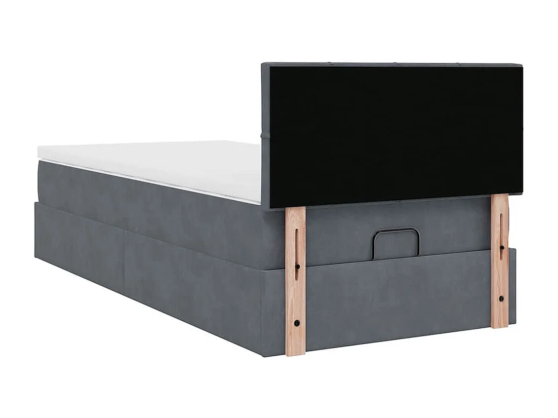 Ottoman bed met matras en LED's 80x200cm fluweel donkergrijs