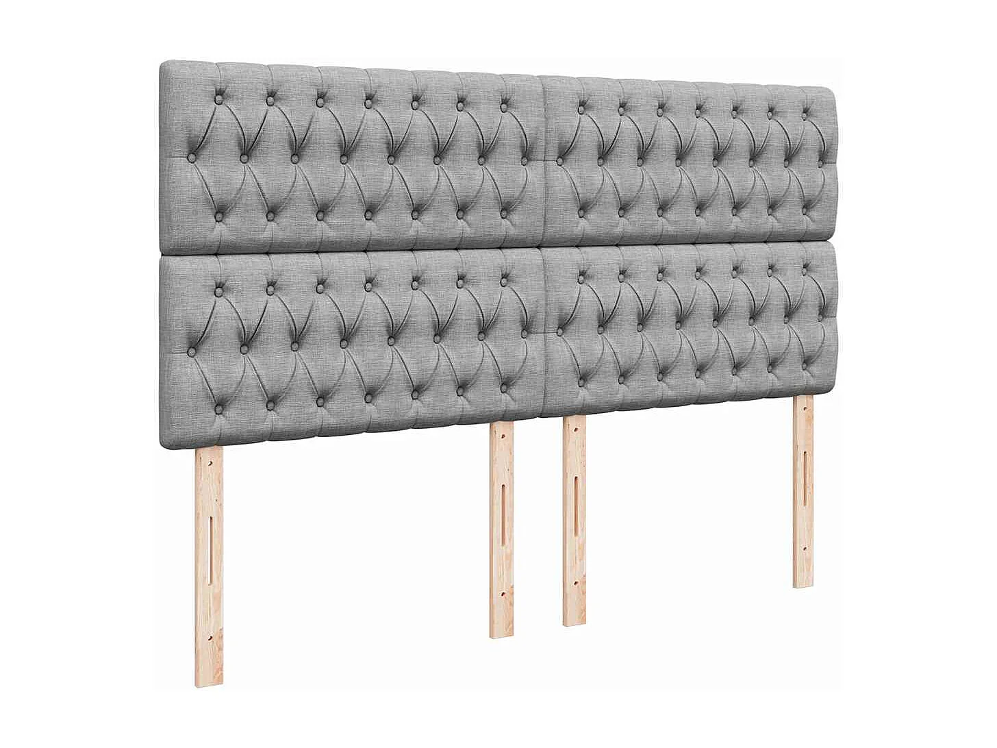 Cadre de lit ottoman et matelas gris clair 160x200cm tissu