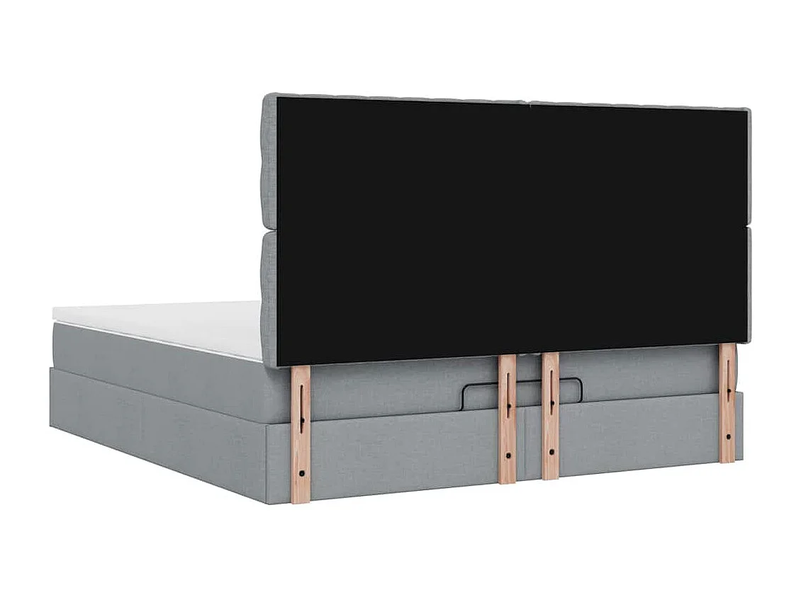 Ottoman bed met matras 160x200cm stof lichtgrijs