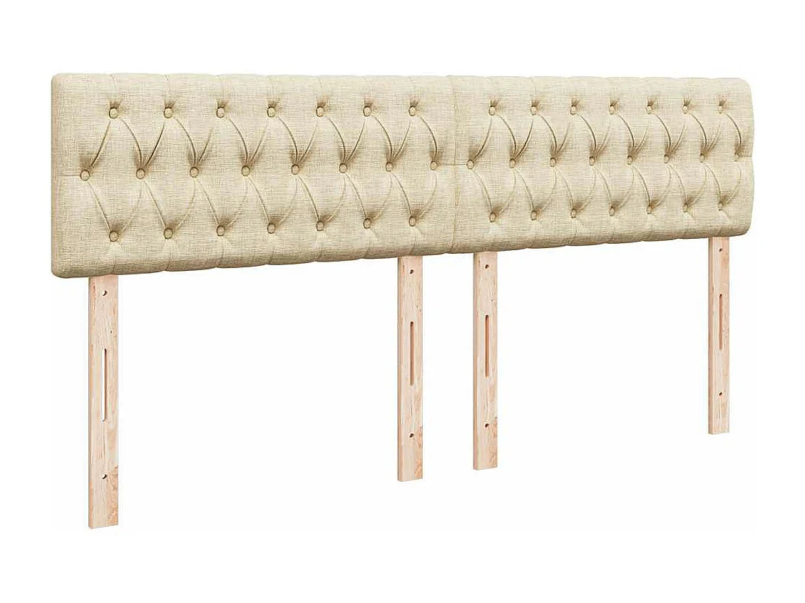 Cadre de lit ottoman avec matelas crème 160x200 cm tissu