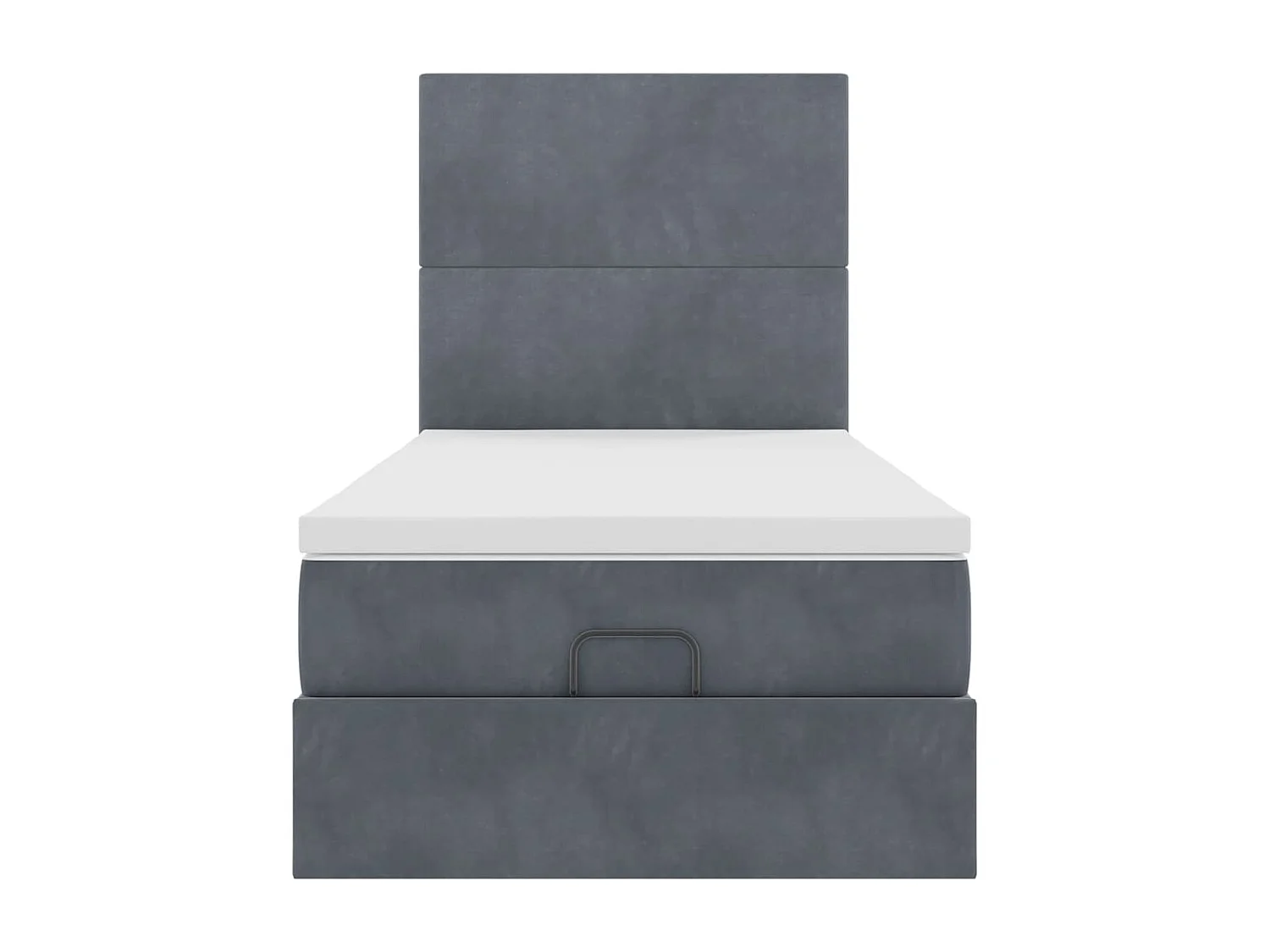 Cadre de lit ottoman avec matelas gris foncé 80x200 cm velours