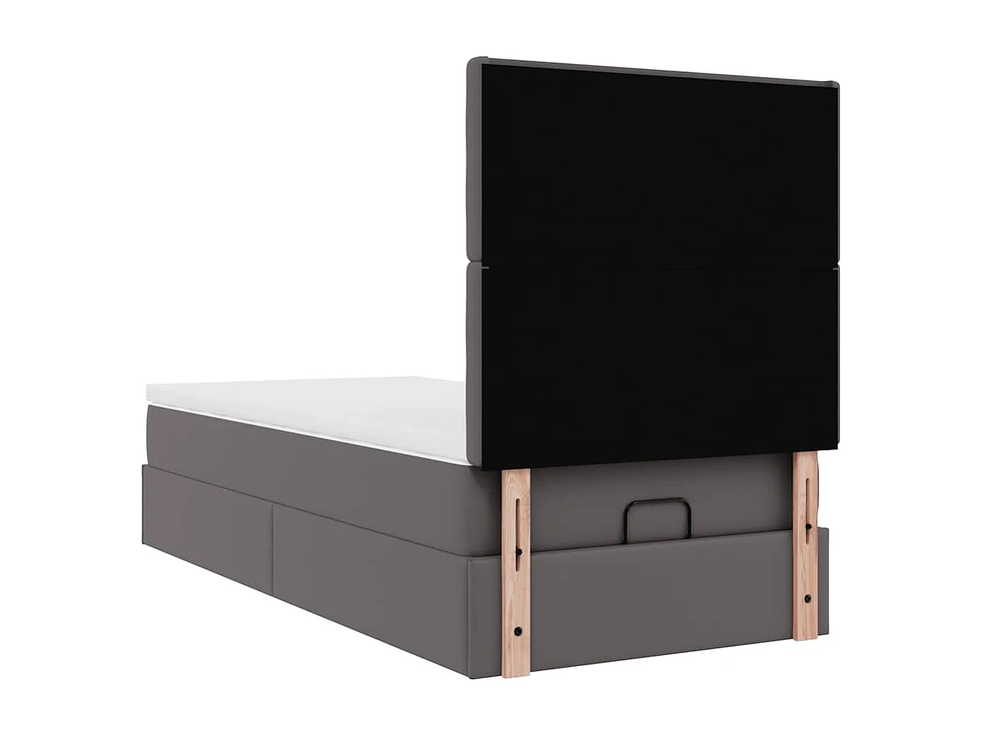 moldura de cama síriaXL otomana com colchão cinza 90x190cm couro falso