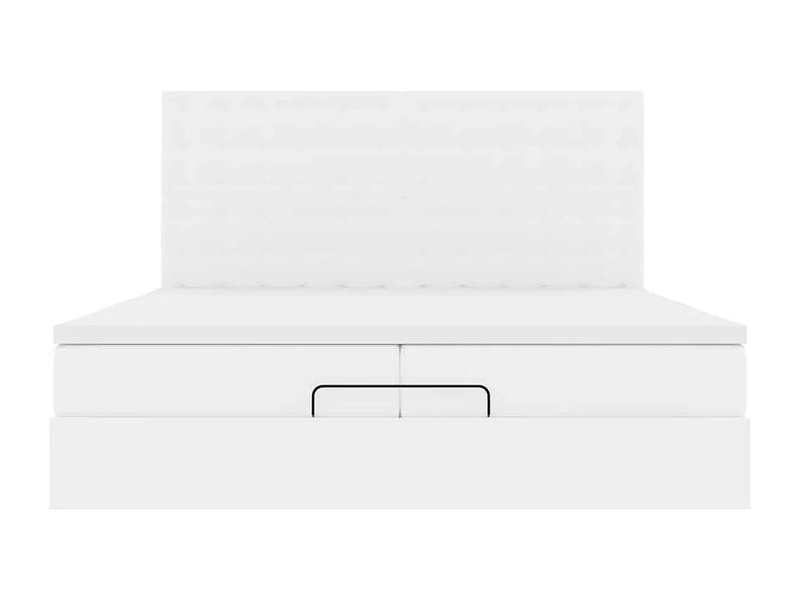 Estructura cama otomana colchones cuero sintético blanco