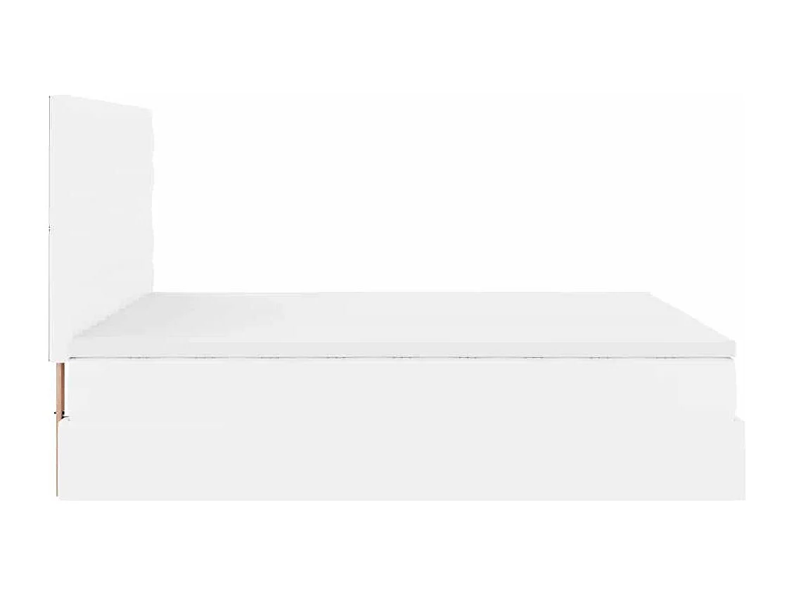 Estructura cama otomana colchones cuero sintético blanco