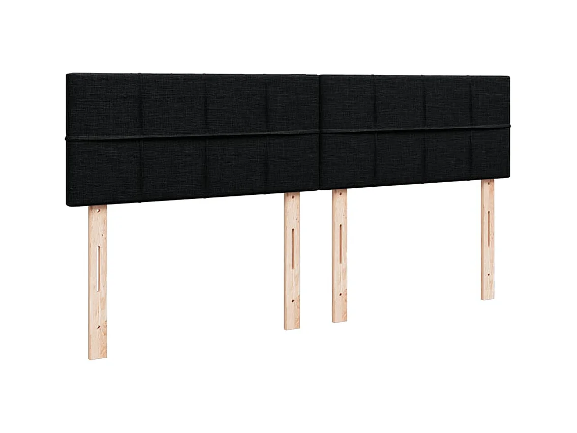 Estructura de cama otomana con colchones tela negra 180x200cm
