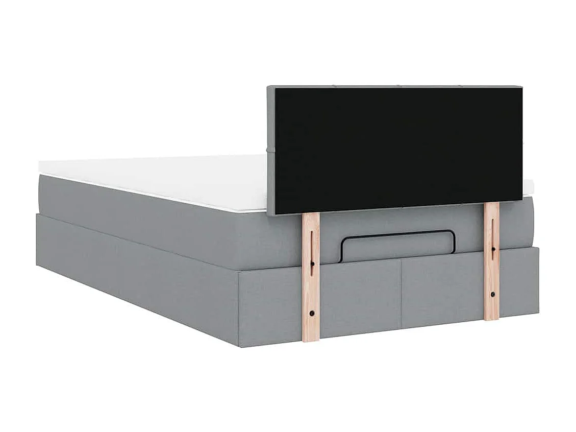 Bed met matras 120x200 cm stof lichtgrijs