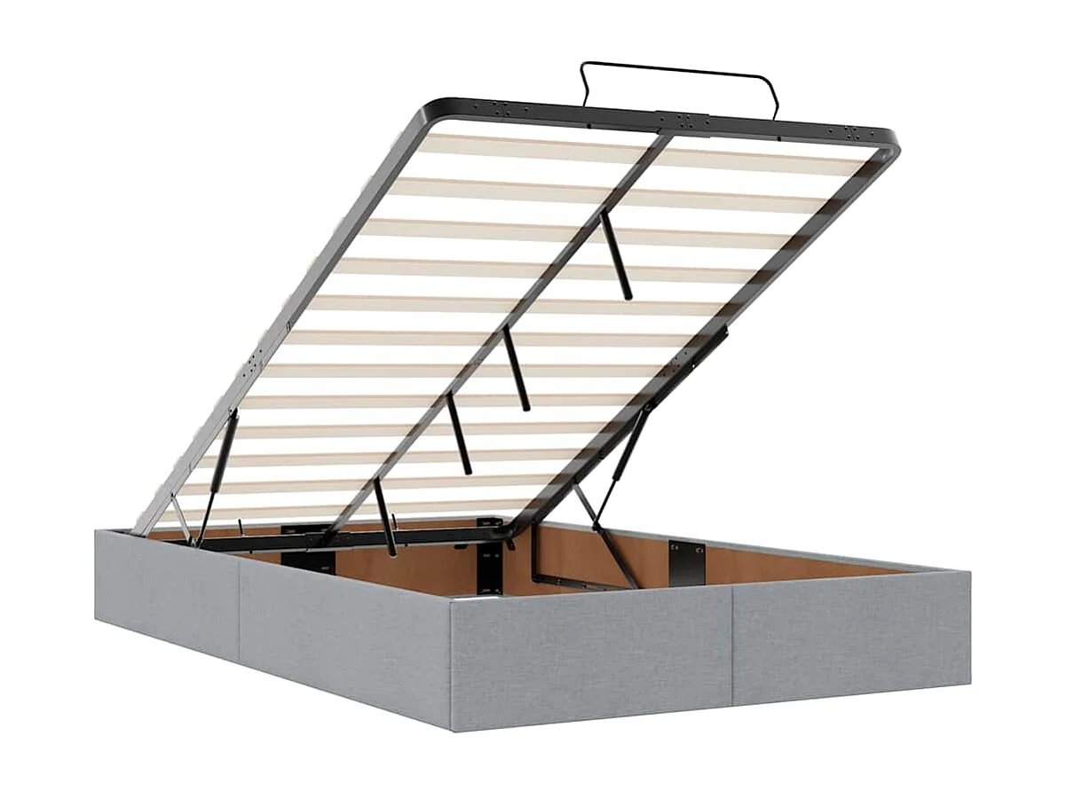 Bed met matras 120x200 cm stof lichtgrijs