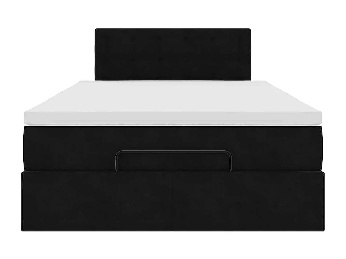 Estrutura de cama otomana com colchão preto 120x190 cm Veludo