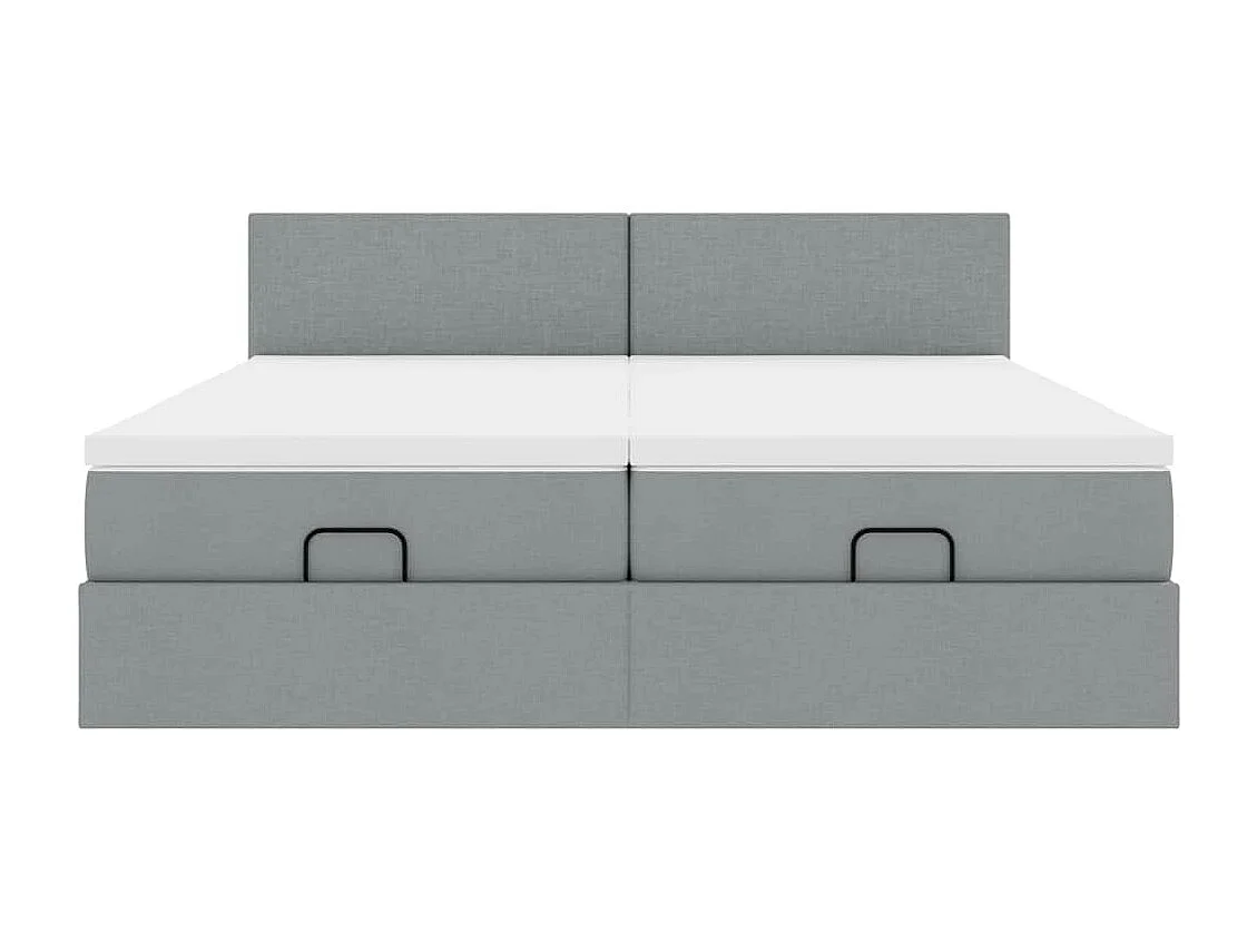 Estructura de cama otomana colchones tela gris claro 200x200cm