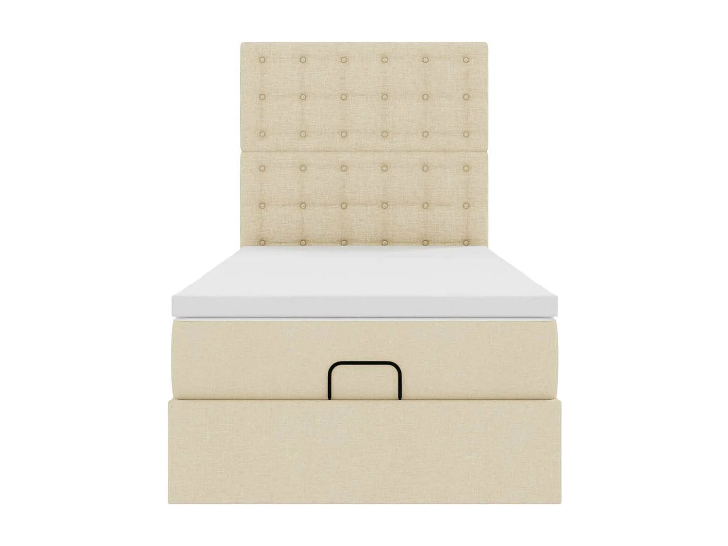 Estrutura de cama otomana com creme de colchão 80x200cm tecido