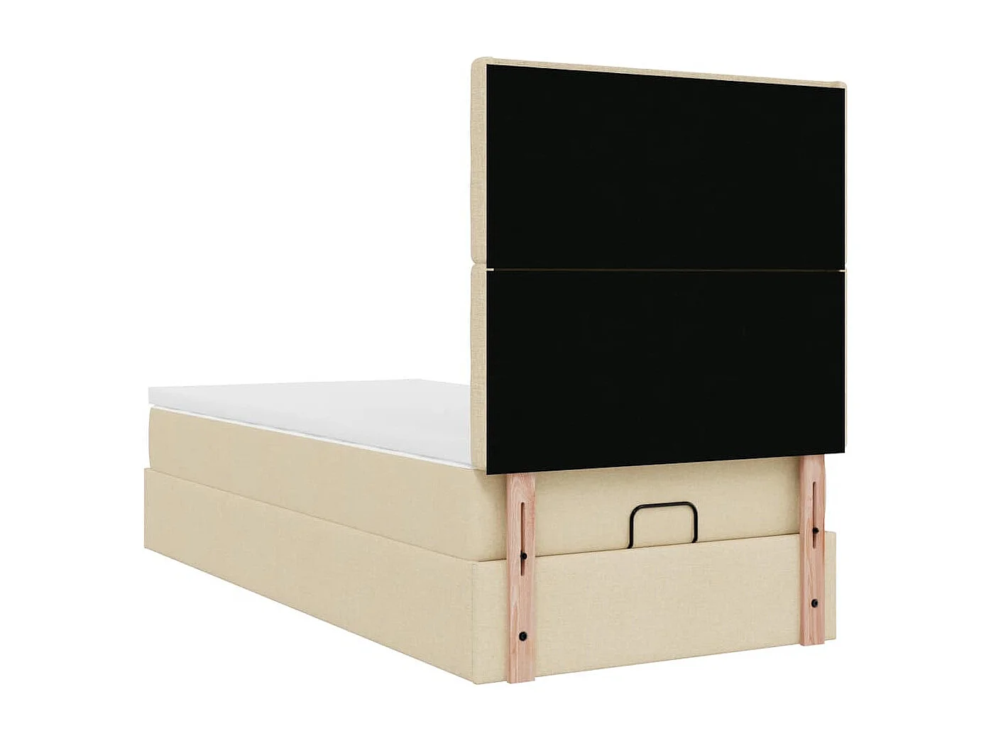 Estrutura de cama otomana com creme de colchão 80x200cm tecido