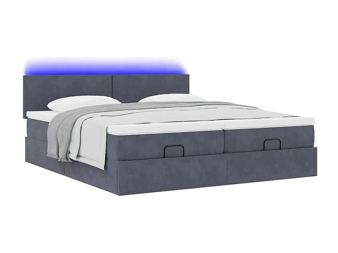 Ottoman bed met matrassen en LED's 180x200cm fluweel
