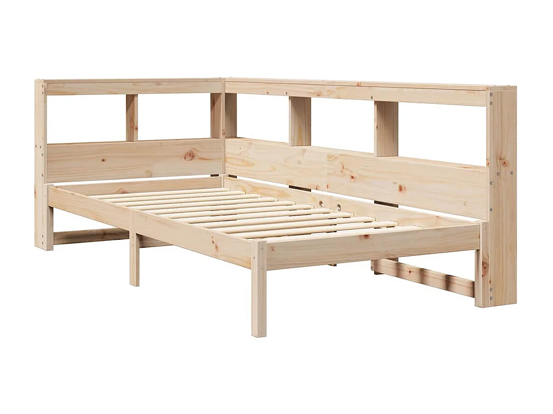 Cama com estante sem colchão 90x190 cm pinho maciço