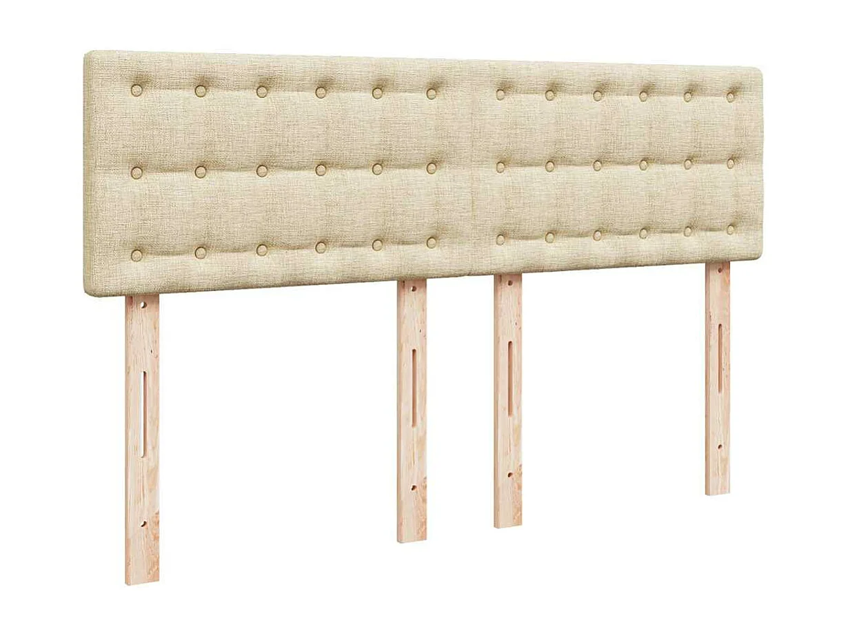 Estructura de cama otomana con colchón tela crema 140x200cm