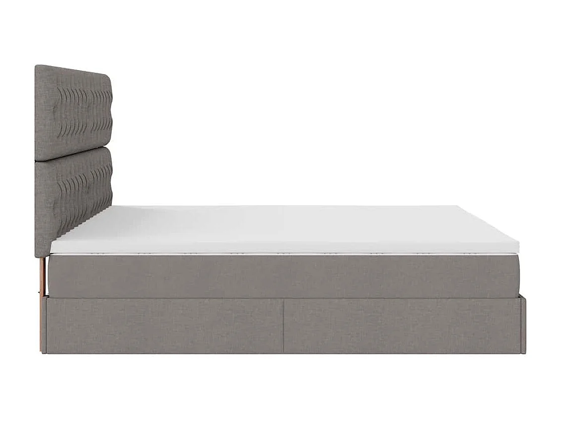 Cadre de lit ottoman avec matelas taupe 200x200cm tissu