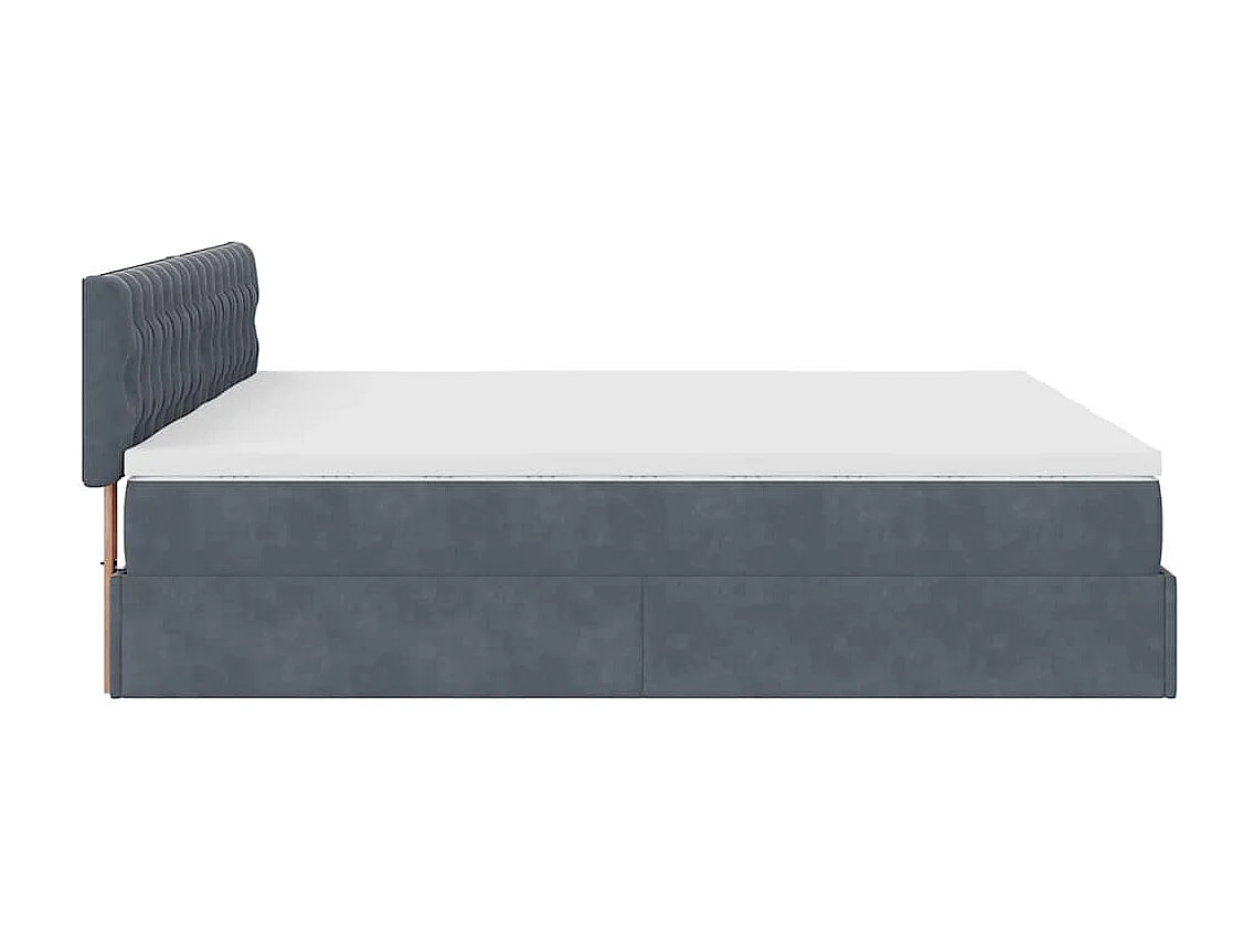 Ottoman bed met matrassen 180x200cm fluweel donkergrijs