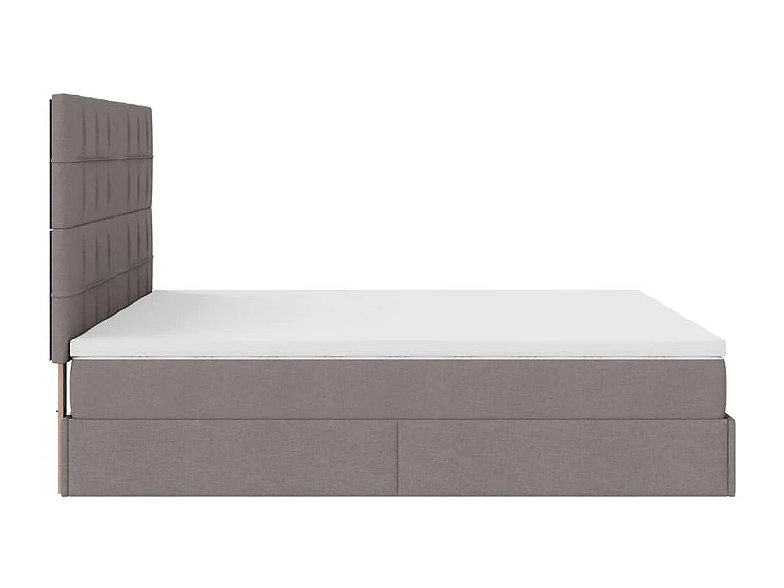 Cadre de lit ottoman avec matelas taupe 200x200cm tissu