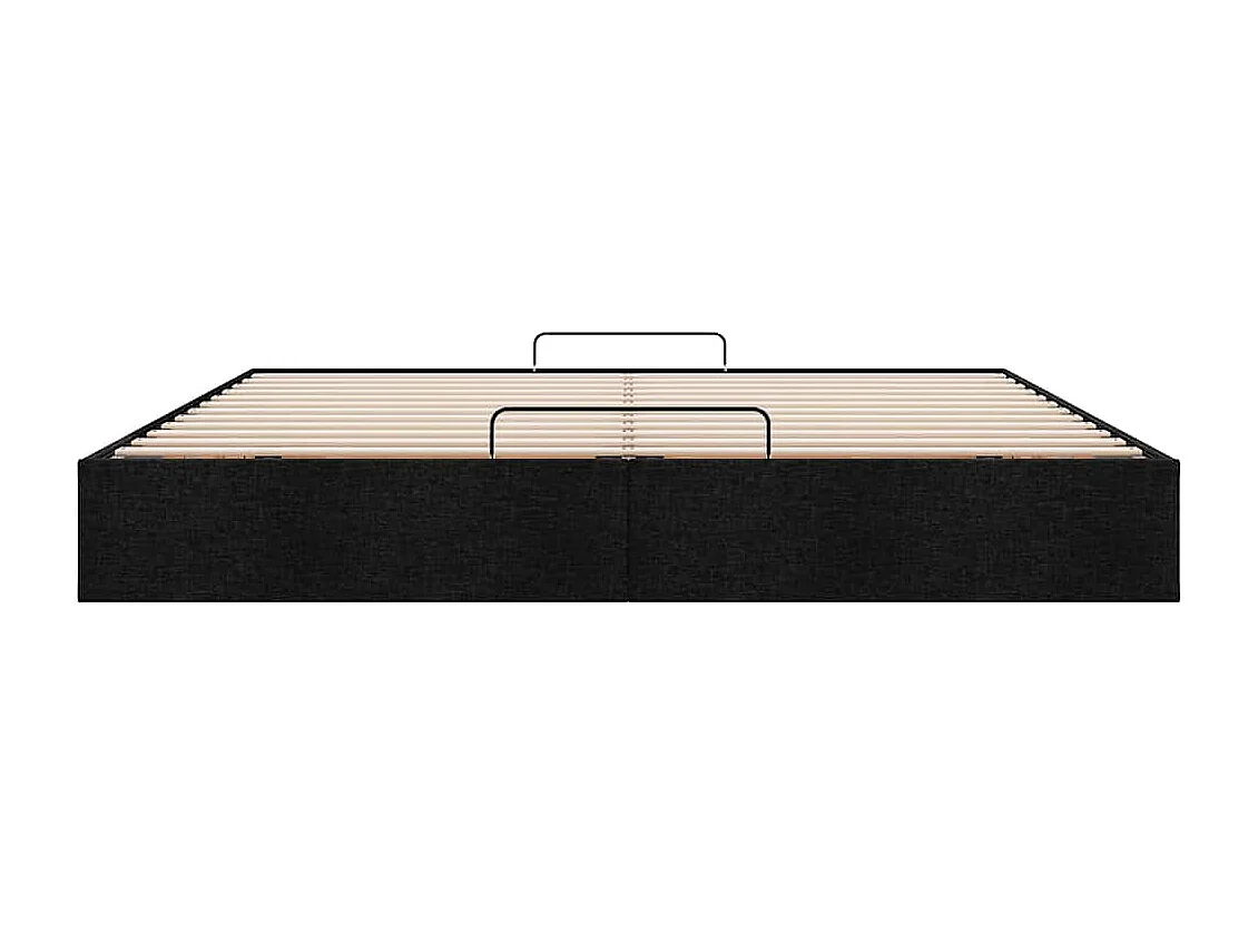 Cadre de lit ottoman sans matelas noir 160x200 cm tissu