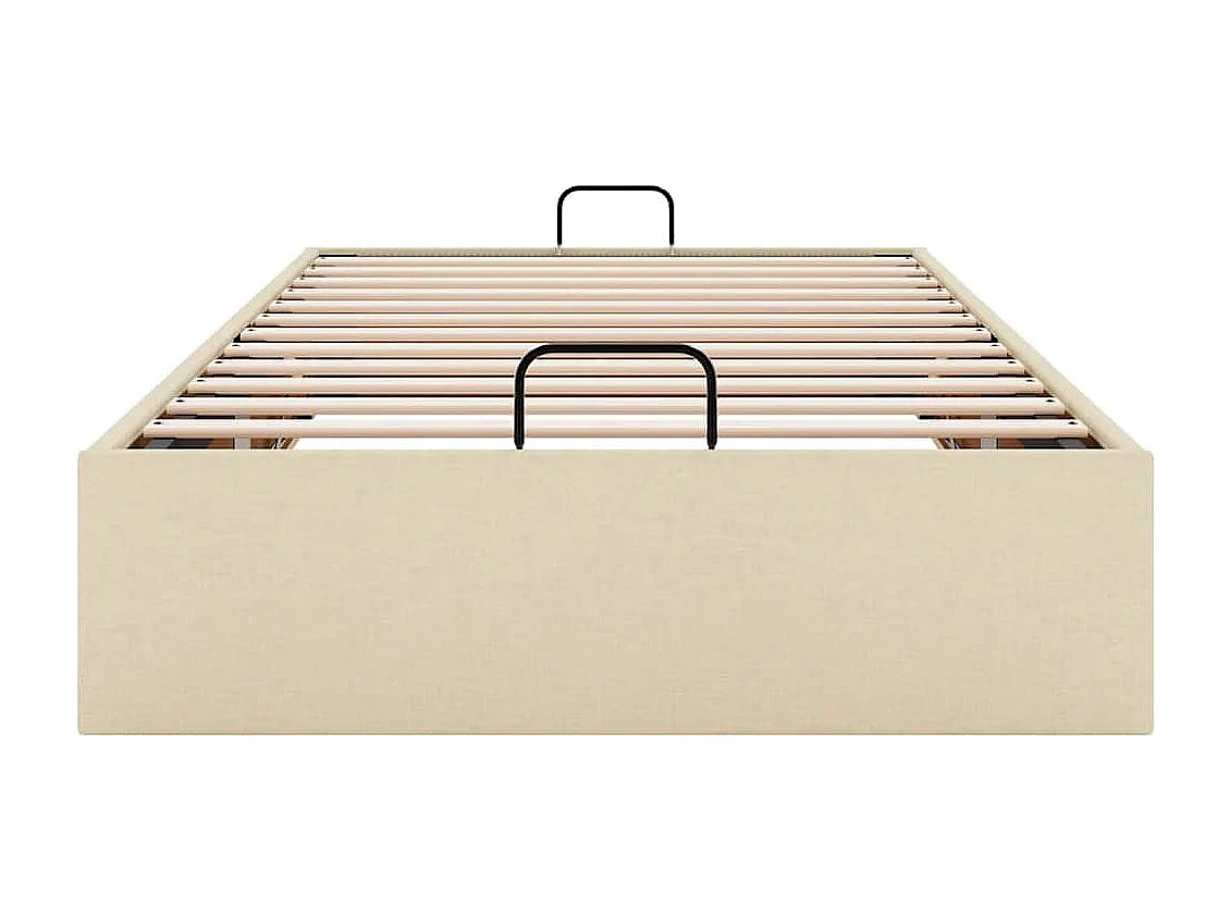 Cadre de lit ottoman sans matelas crème 80x200 cm tissu