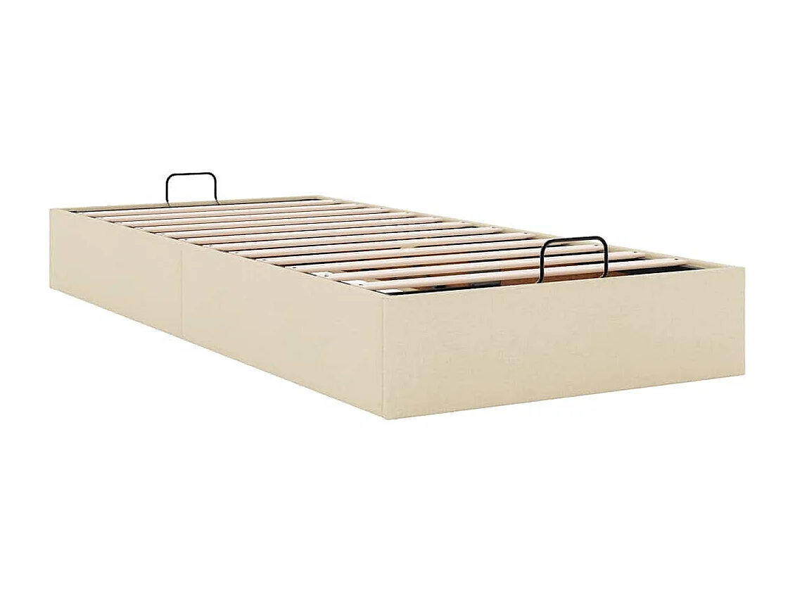 Cadre de lit ottoman sans matelas crème 80x200 cm tissu