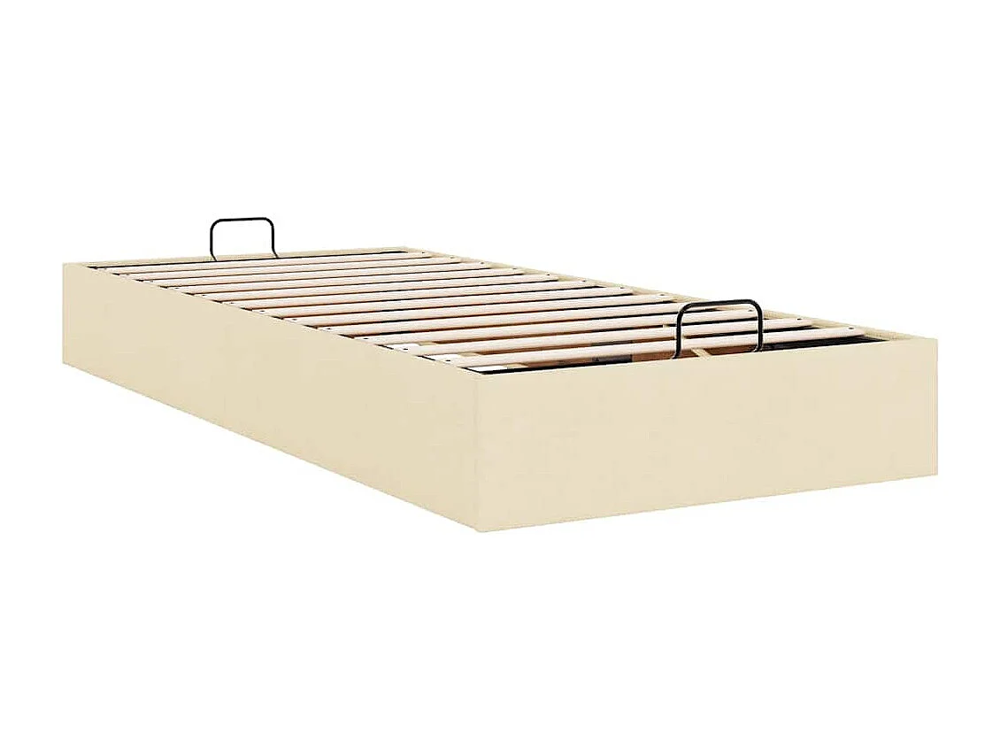 Cadre de lit ottoman sans matelas crème 80x200 cm tissu