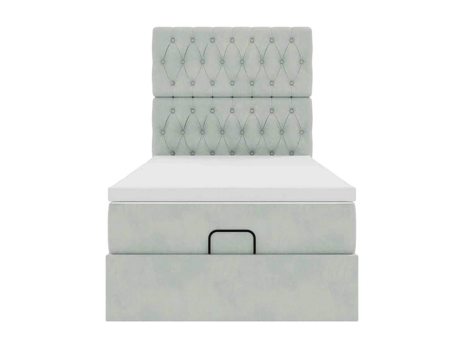 Estructura cama otomana colchones gris claro 80x200cm