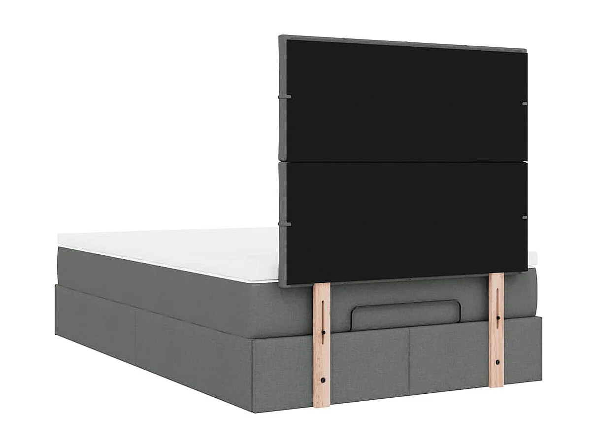 Ottoman bed met matras en LED's 120x200cm stof donkergrijs